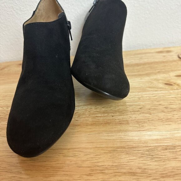 Naturalizer Black Suede & Leather Ankle Booties Size 8.5 - Picture 16 of 16